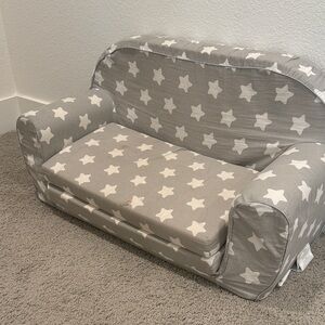 Gray Star Patterned Kids Sofa